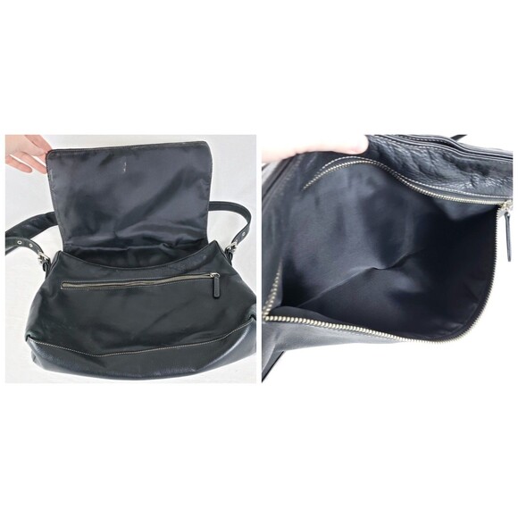 Osgoode Marley Slouchy Messenger Bag Leather Crossbody Black Timeless Minimalist - Picture 8 of 12